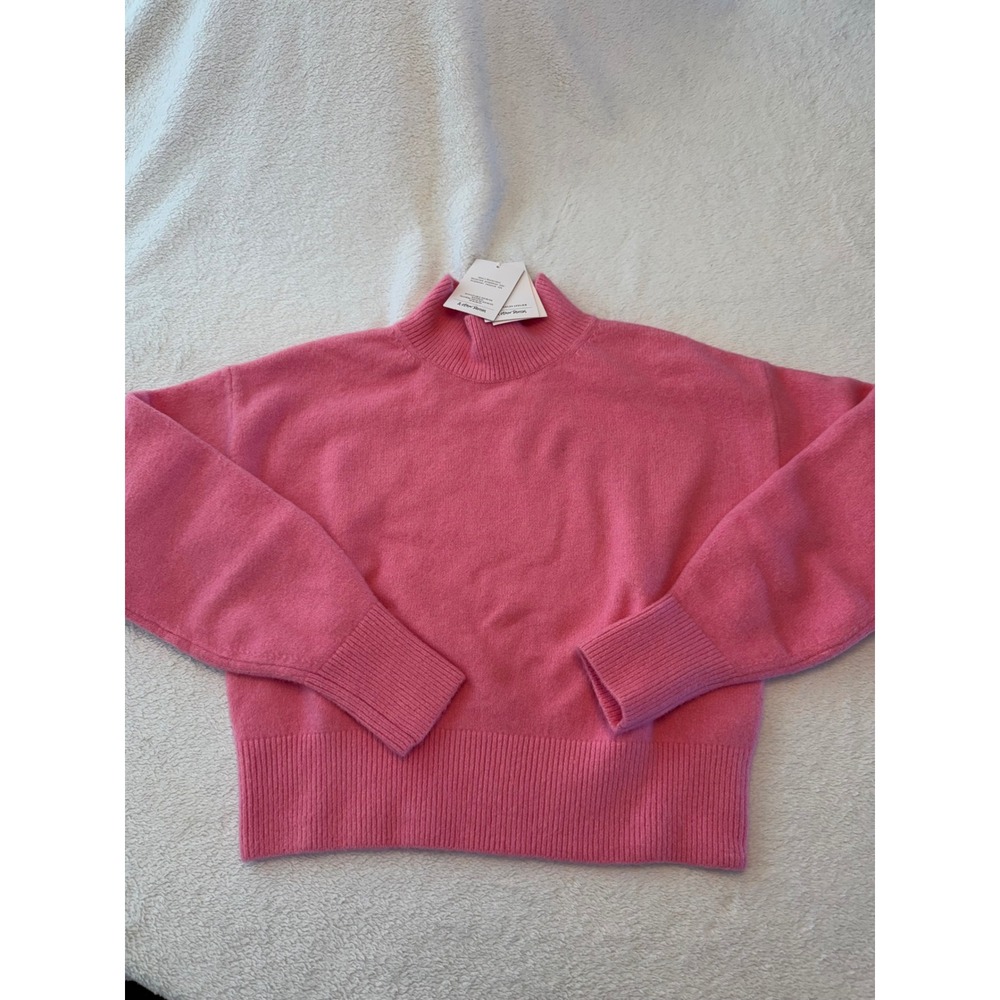& Other Stories LA Burrow Mock Neck Sweater Pink Recycled Blend XS 1008811011